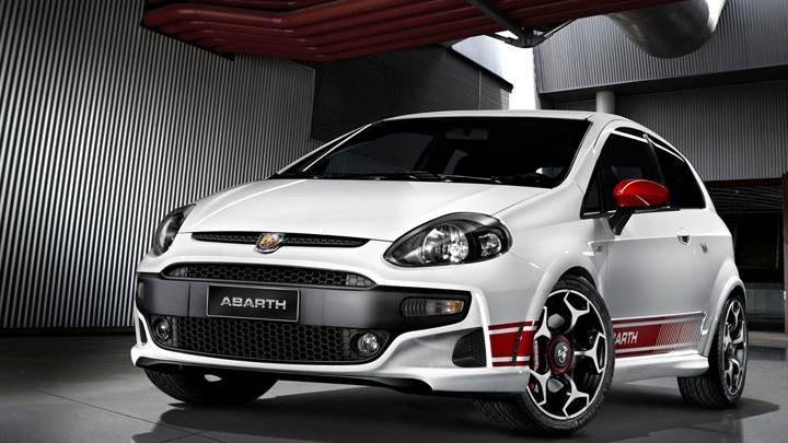 2010 Abarth Punto Evo Front Pose In White